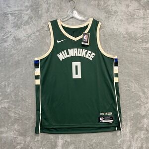 Milwaukee Bucks Nike Basketball Jersey Mens 2XL Green Damian Lillard #0